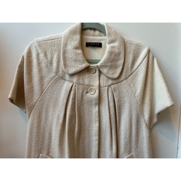 Ports International Women's Trench Coat ~ Cream Tweed - Picture 5 of 8